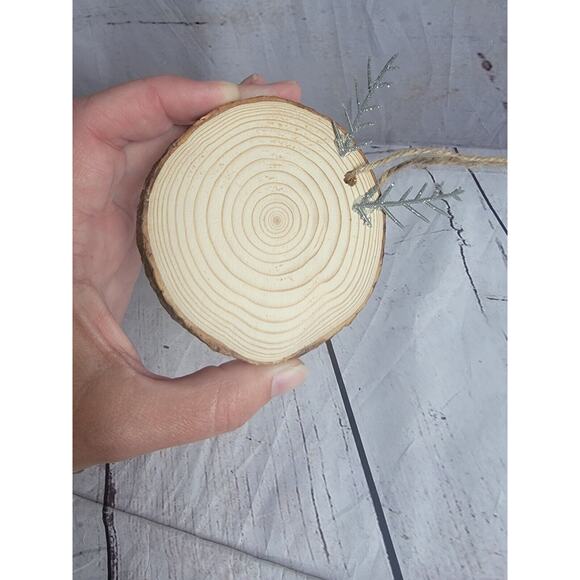 Rustic Handmade Wood Slice Reindeer Christmas Ornament 3 Inch New - Picture 4 of 5